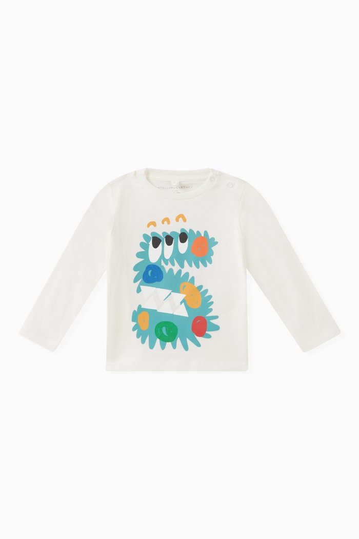 

Monster-print T-shirt in Cotton, Neutral