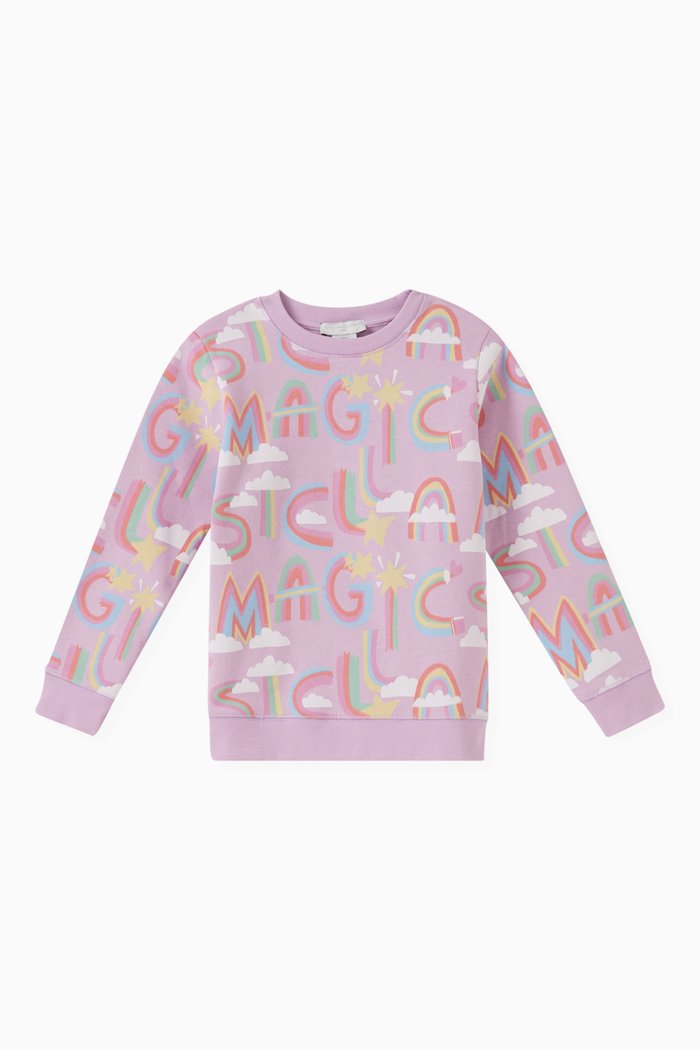 

Abstract-print Sweatshirt in Organic Cotton, Pink