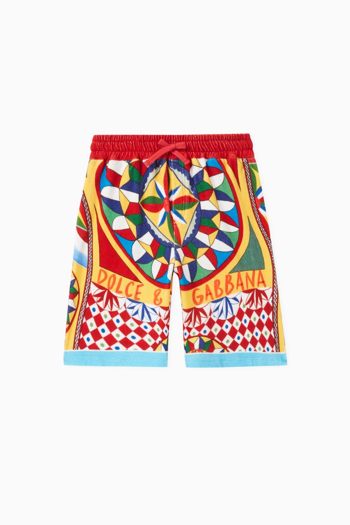 Carretto-print Shorts in Cotton, Multicolour
