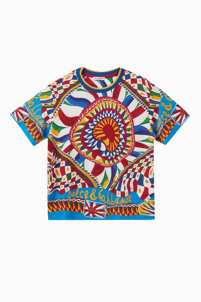 

All-over Carretto-print T-shirt in Cotton-jersey, Multicolour