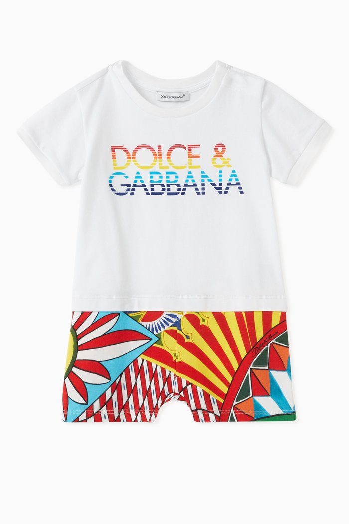 

Carretto-print Onesie in Jersey, Multicolour