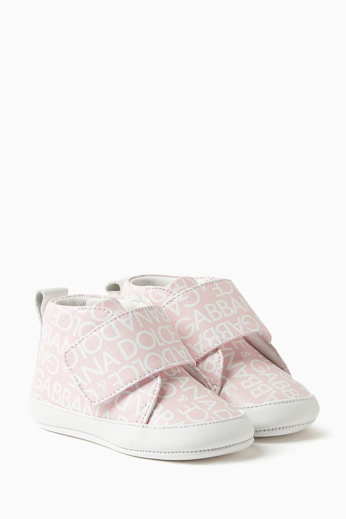 

Logo-print Sneakers in Nappa, Pink