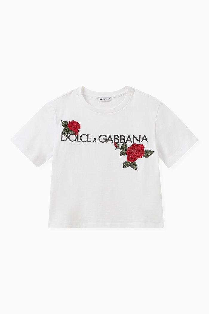 

Rose Logo T-shirt in Cotton, White