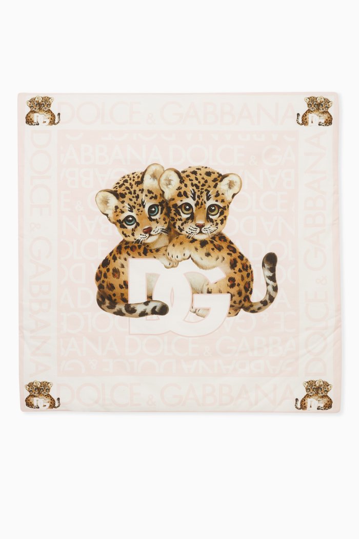 

Leopard-print Blanket in Cotton, White