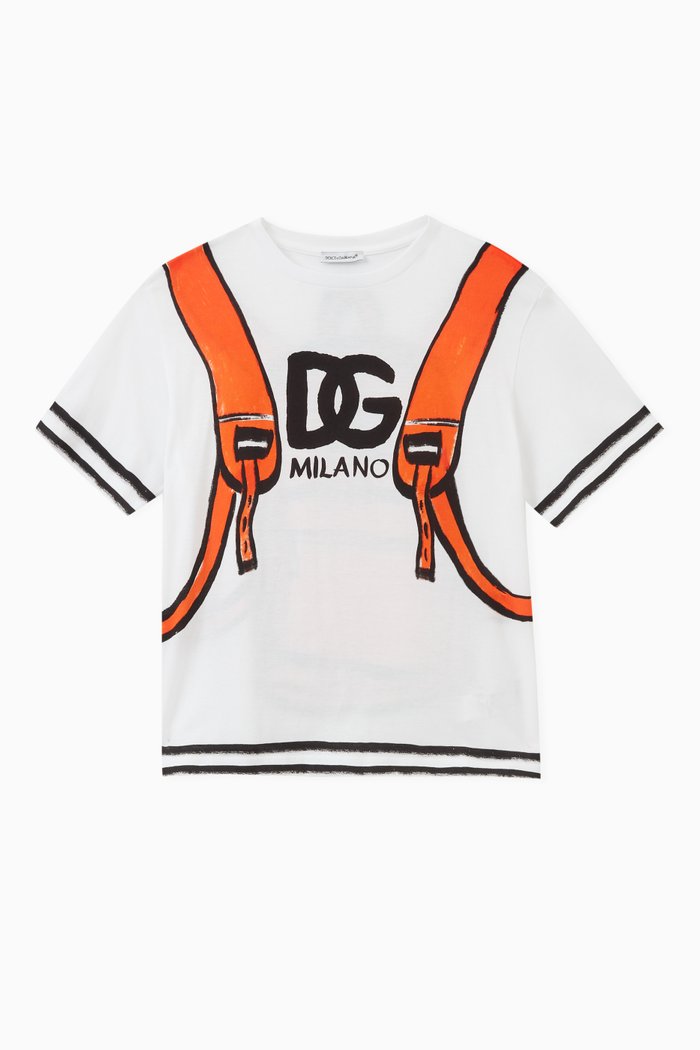 

Trompe L'oeil Print T-Shirt in Cotton, White