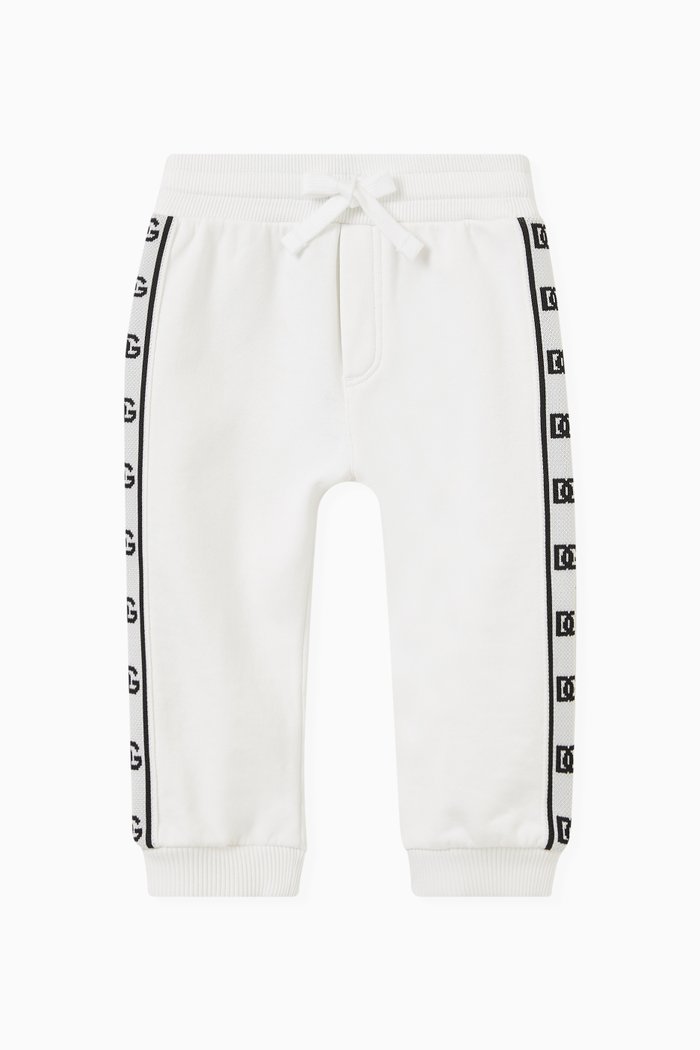 Logo Tape Sweatpants in Cotton, White