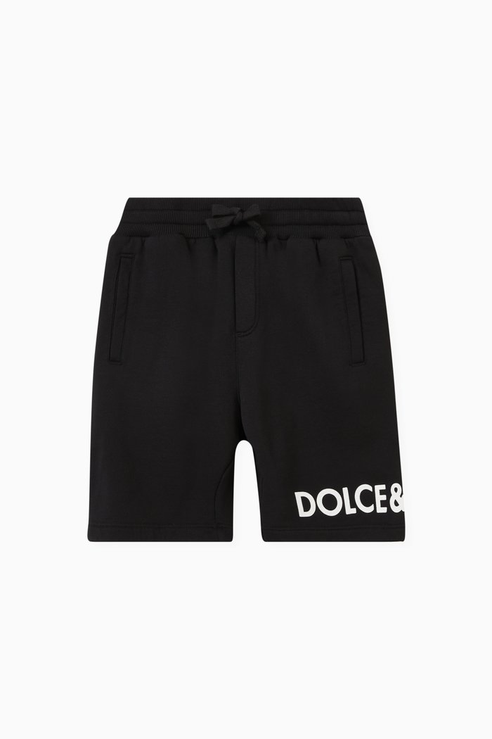 

Logo Shorts in Cotton Jersey, Black