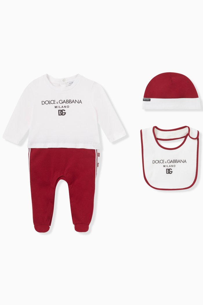 

Logo-print Sleepsuit Set in Cotton, Multicolour