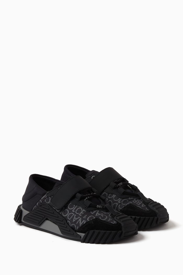 

NS1 Sneakers in Coated Jacquard, Black