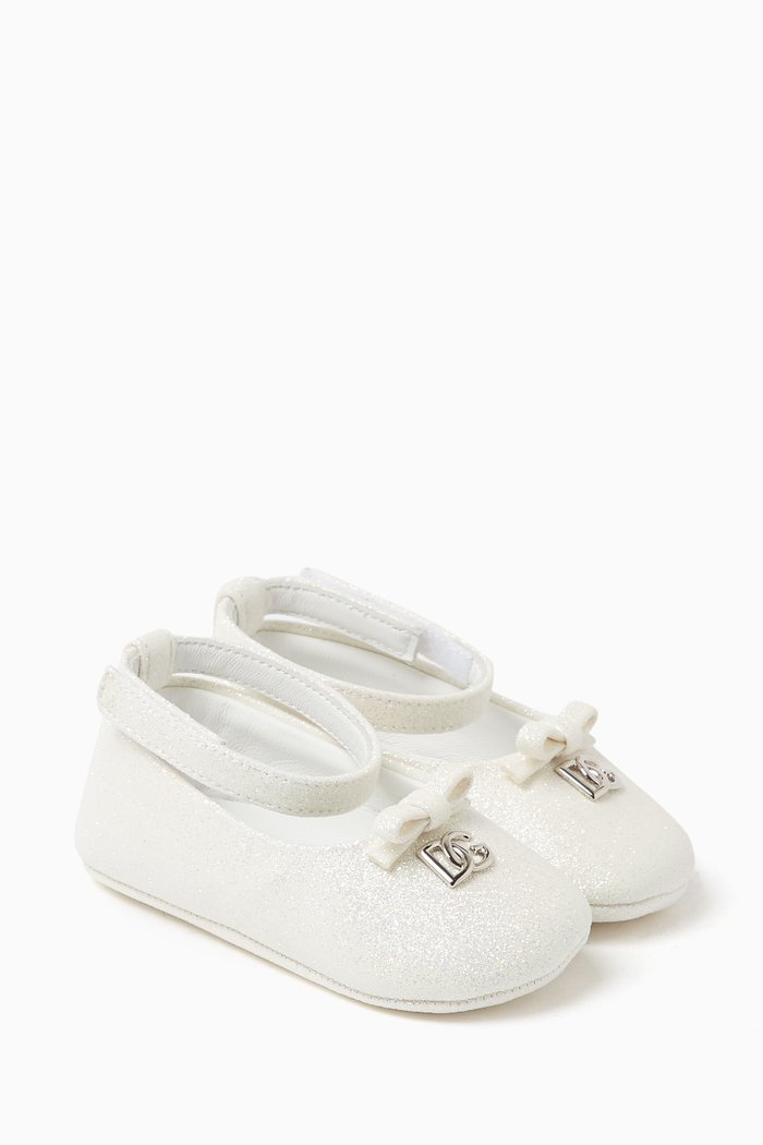 DG Bow Ballerina Booties, White