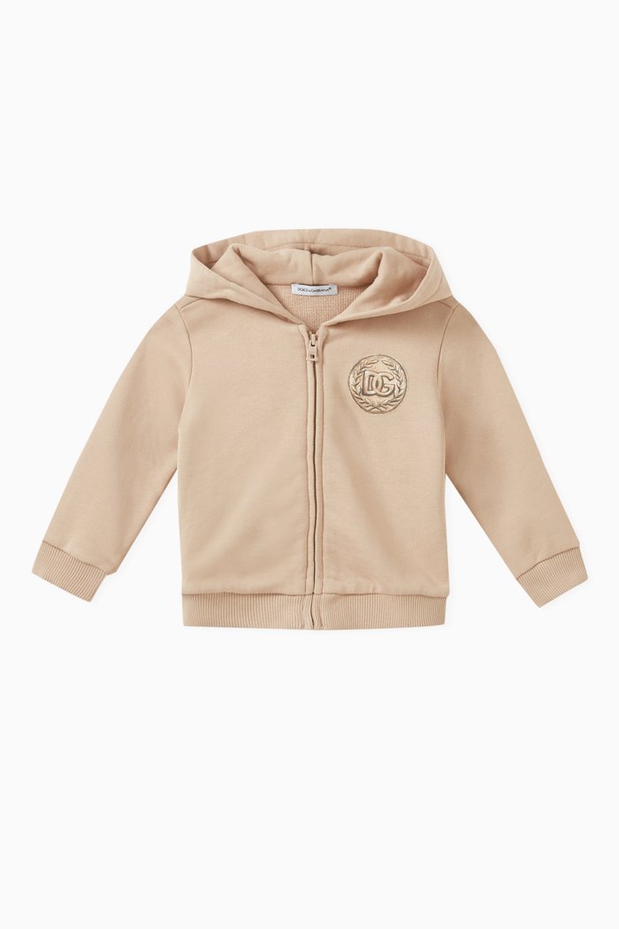 

Logo-print Hoodie in Cotton, Neutral