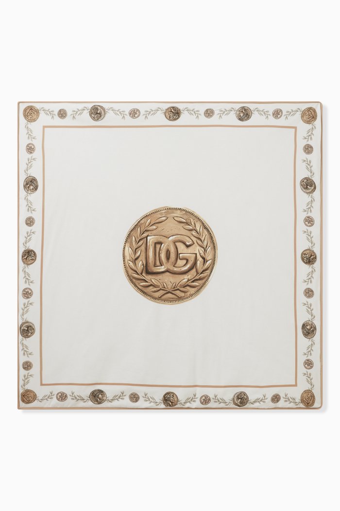 

Logo Coin-print Blanket in Cotton-blend, Neutral