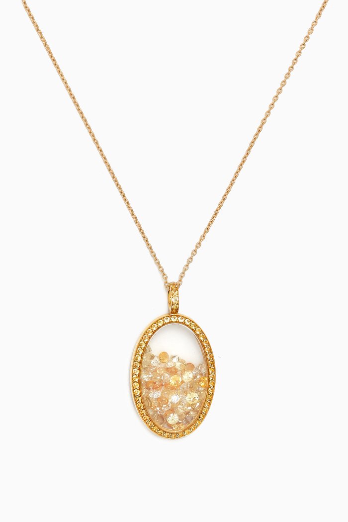 

Shaker Diamond & Yellow Sapphire Necklace in 18kt Gold