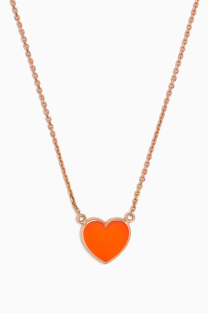 

Heart Enamel Necklace in 18kt Rose Gold