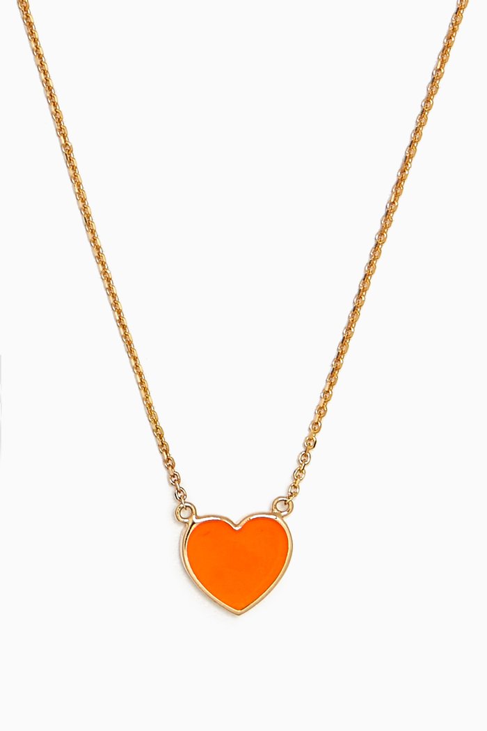 

Heart Enamel Necklace in 18kt Gold, Yellow