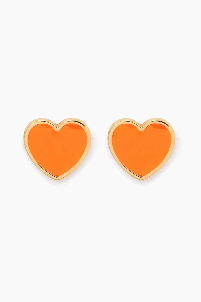 

Heart Enamel Stud Earrings in 18kt Gold, Yellow