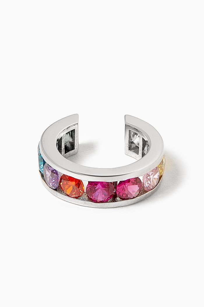 

Rainbow Single Ear Cuff in 18kt White Gold