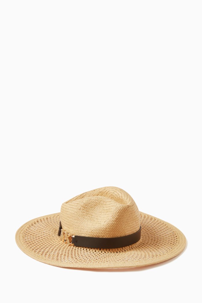 

Fedora Hat in Woven Straw, Brown