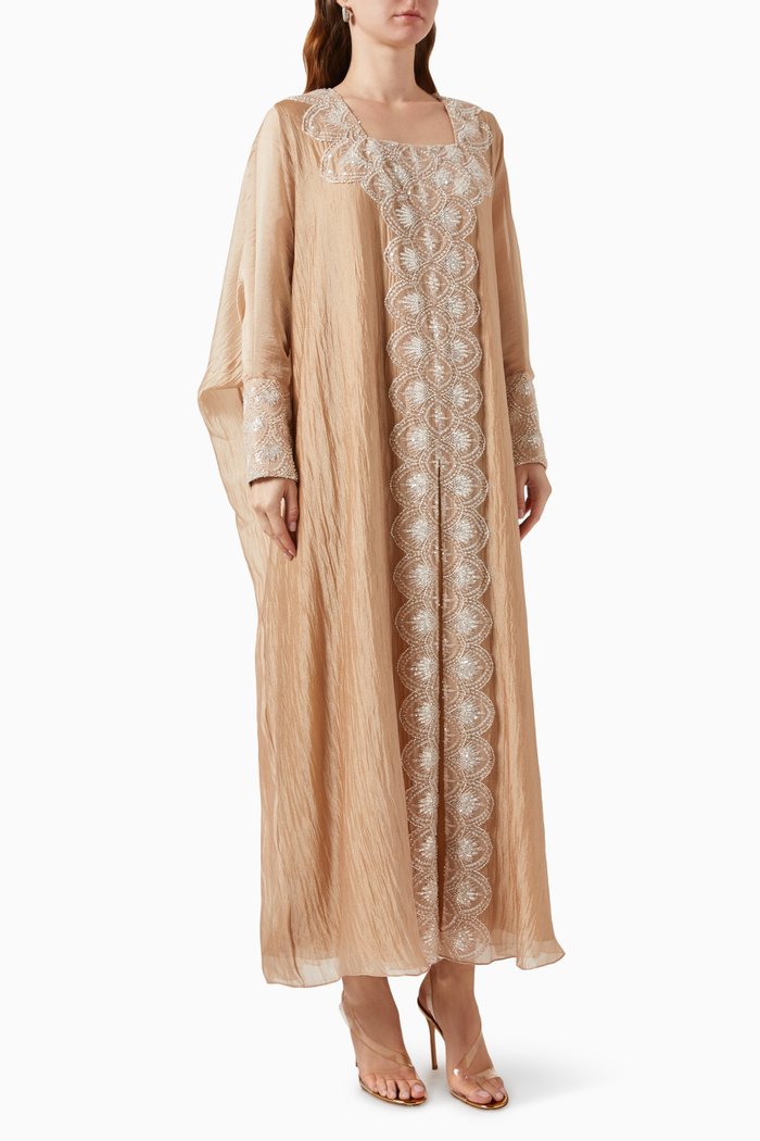 

Embellished Kaftan in Organza, Gold
