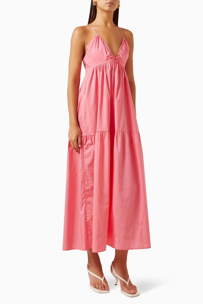 

Hana Maxi Dress in Cotton, Pink