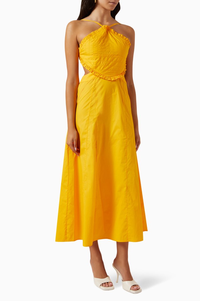 

Lyla Dress in Cotton-poplin, Yellow