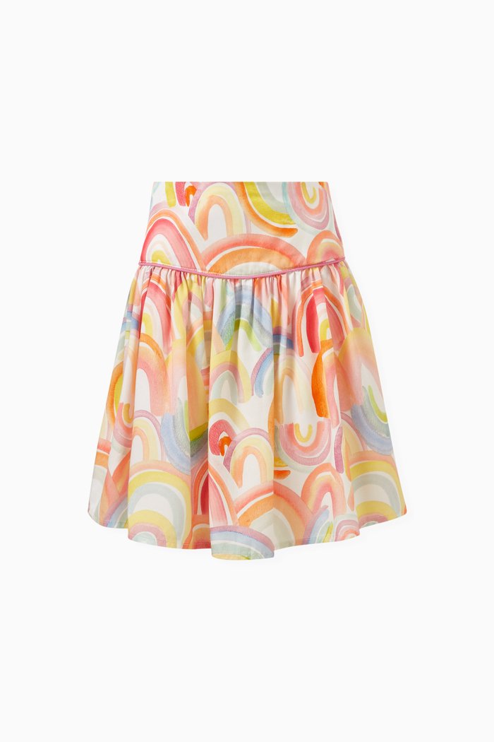 

Rainbow-print Skirt in Cotton, Neutral