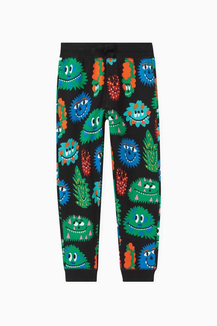 

Monster-print Sweatpants in Cotton, Black