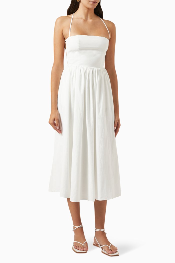 

Kaede Halter Dress in Linen, White