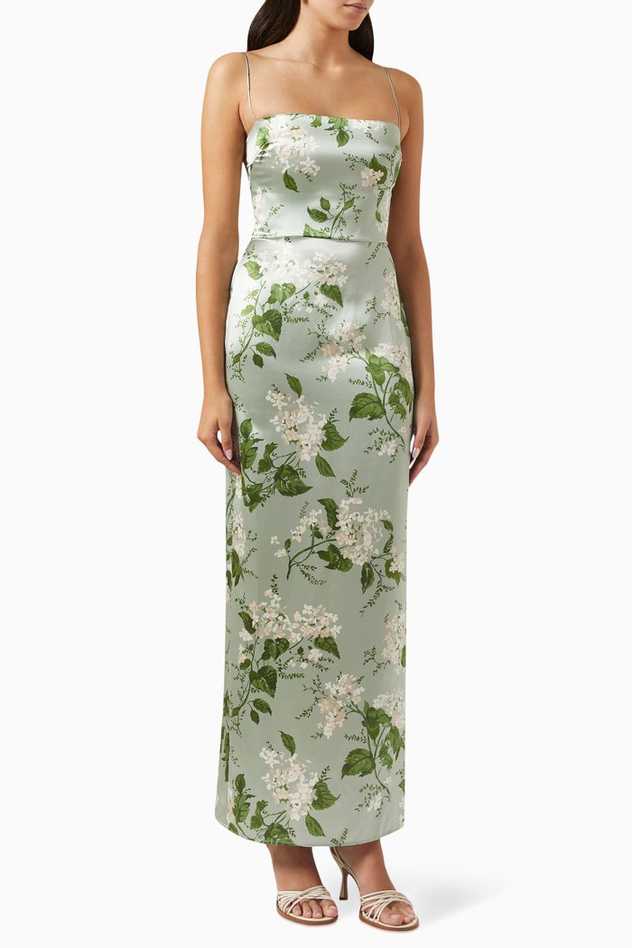 

Frankie Maxi Dress in Silk, Green