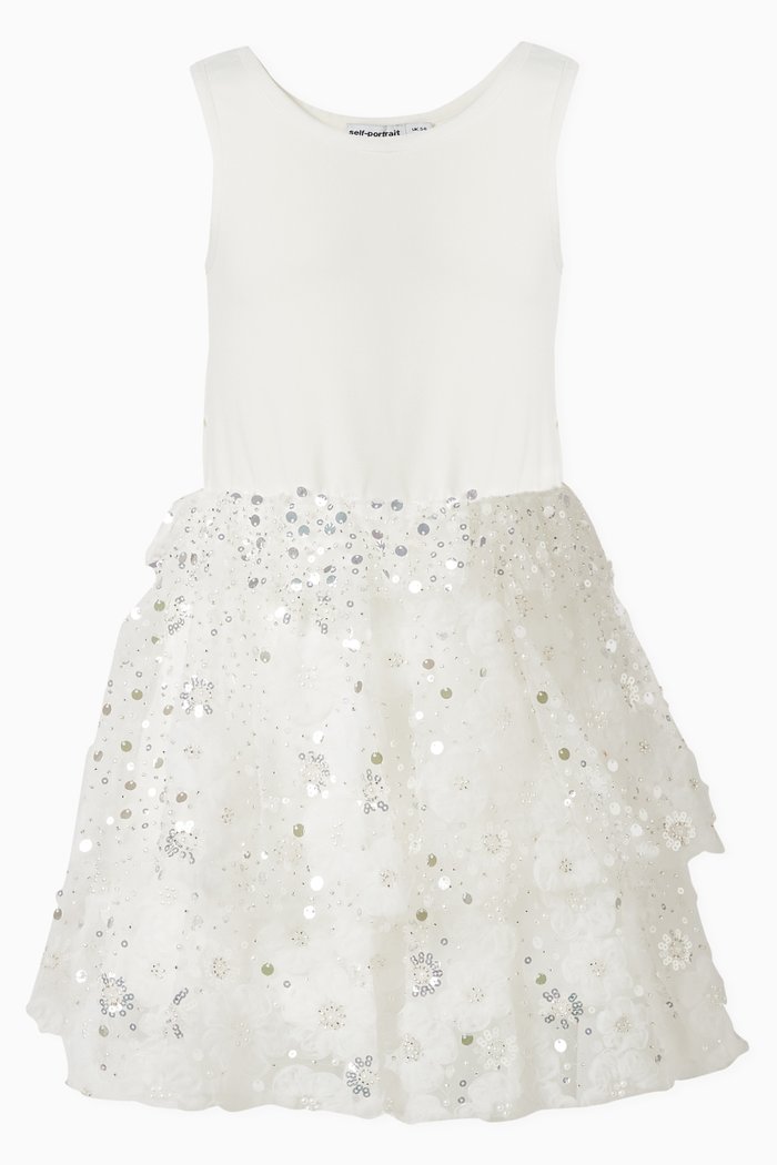

Sequin-embellished Dress, White