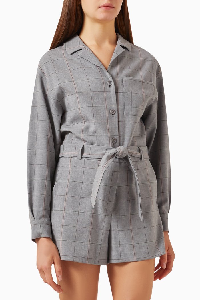 

Icarreau Playsuit in Wool Blend, Grey