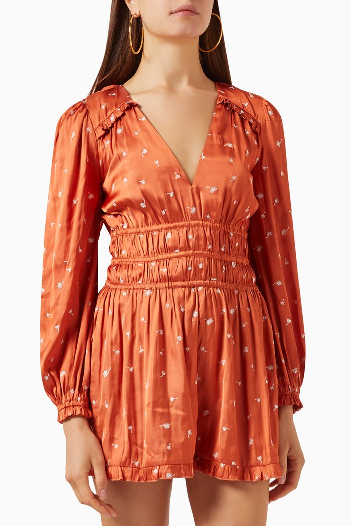 

Iane Playsuit in Satin, Orange