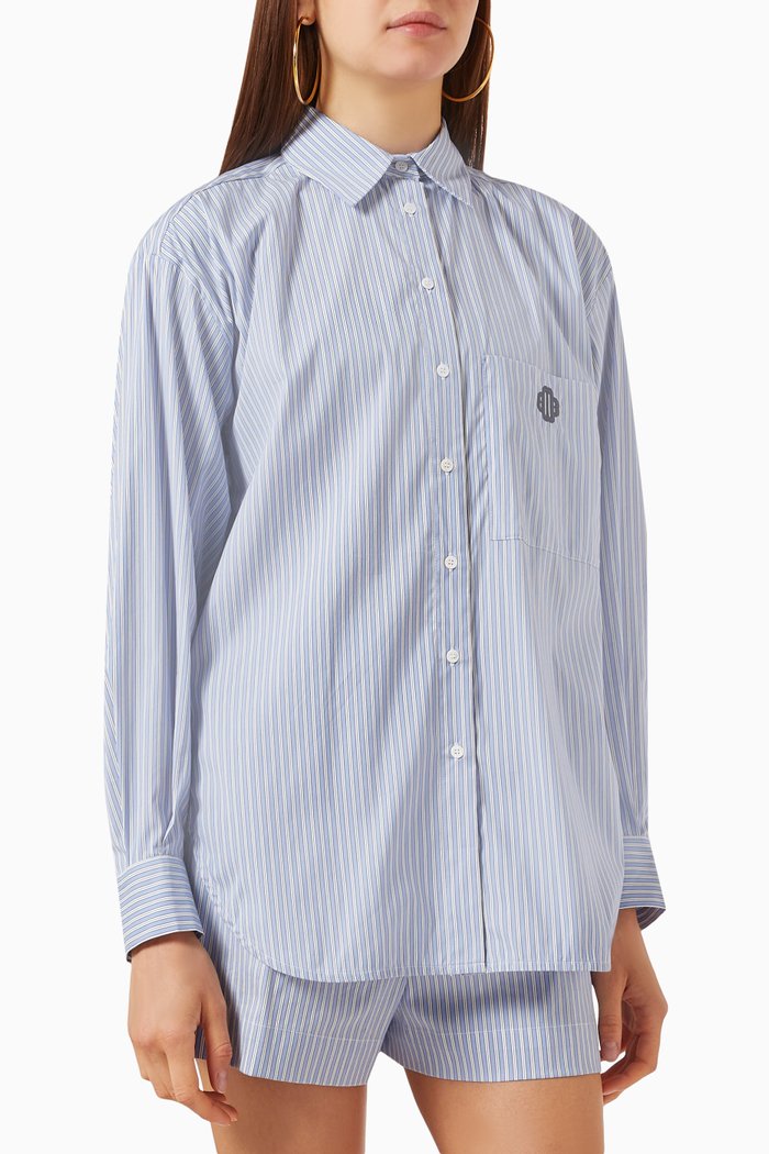 

Caudrey Shirt in Cotton Blend, Blue
