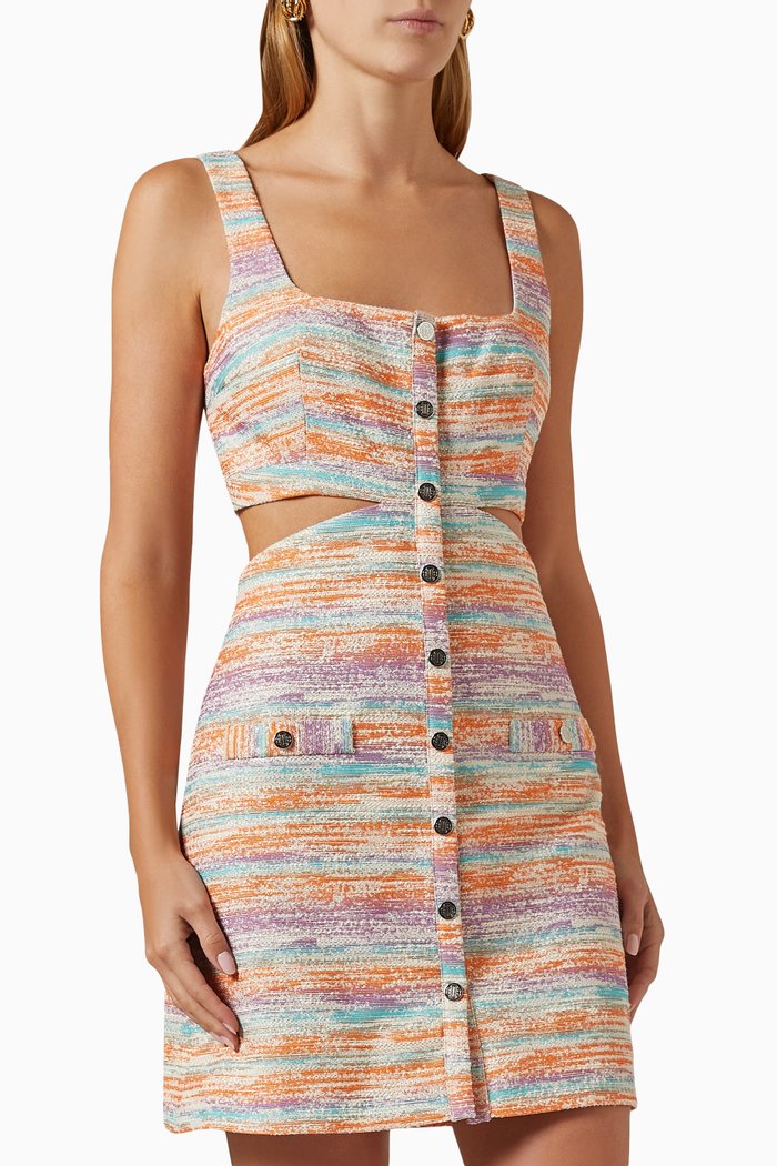 

Riraye Cut-out Dress in Tweed, Orange