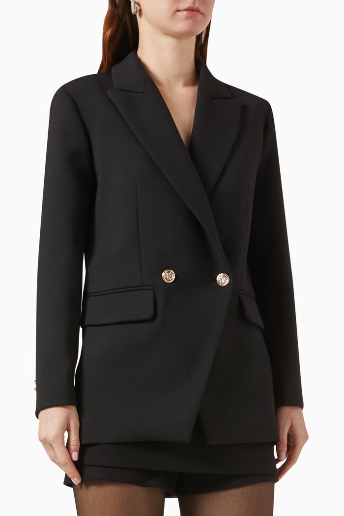 

Vilma Tailored Blazer in Wool-blend, Black