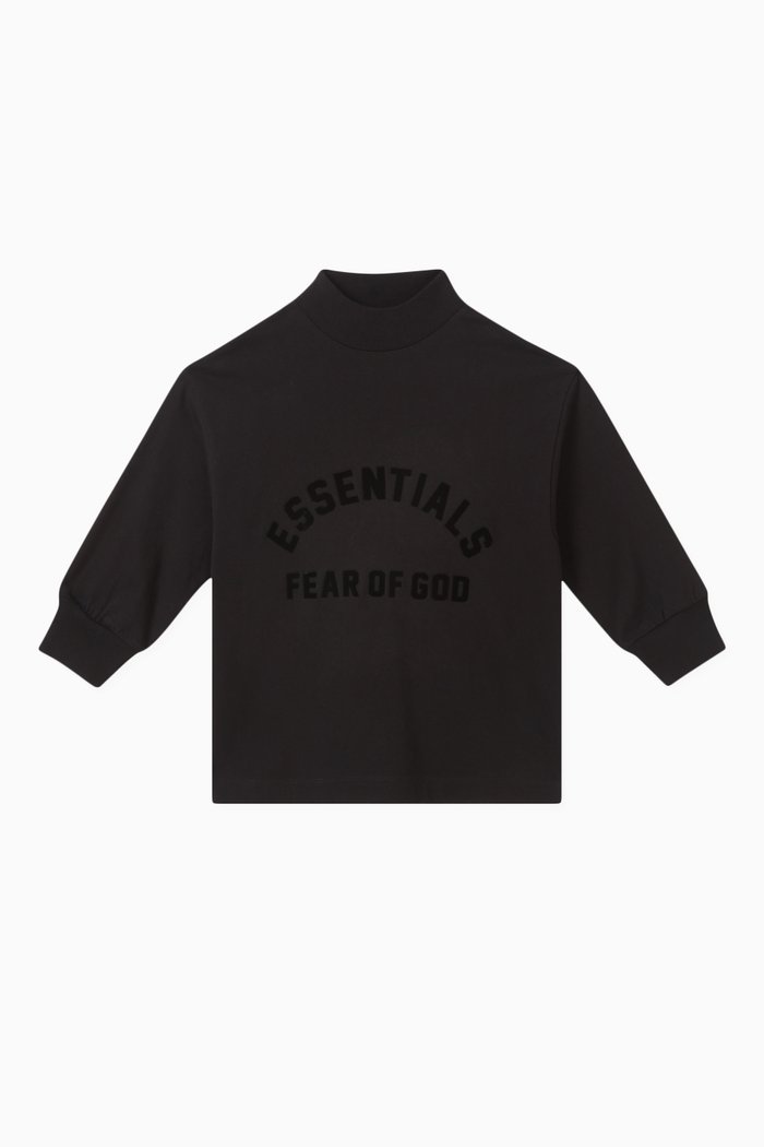

Logo Long-sleeve T-shirt in Cotton-jersey, Black
