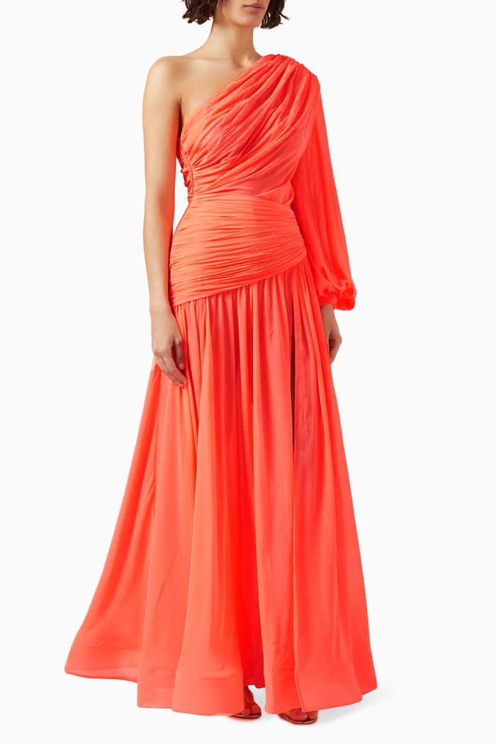 

Japera One-shoulder Gown, Pink