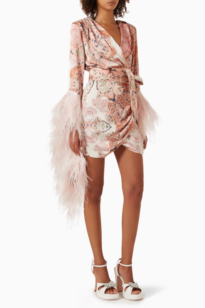 

Geisha Mini Dress in Silk, Pink