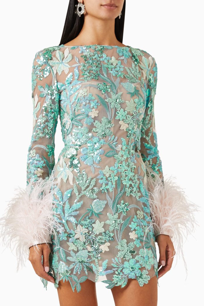 

Zinnia Embellished Mini Dress, Multicolour