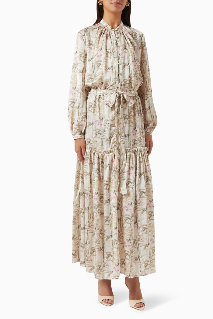 

Valentina Floral-print Maxi Dress, Green