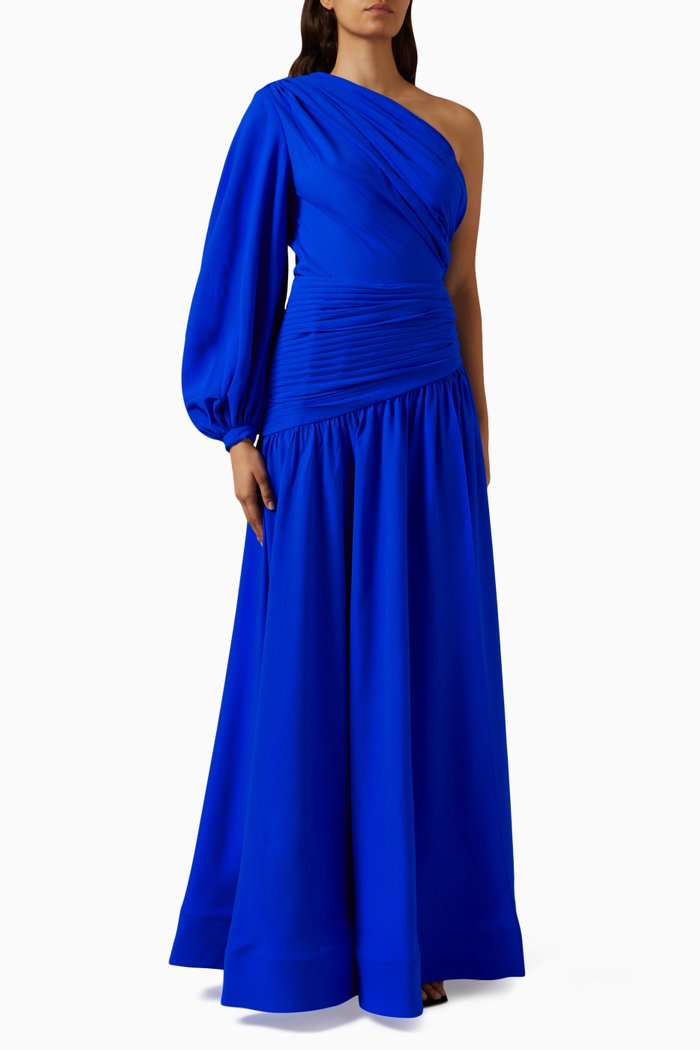 

Japera Flame Gown in Silk, Blue