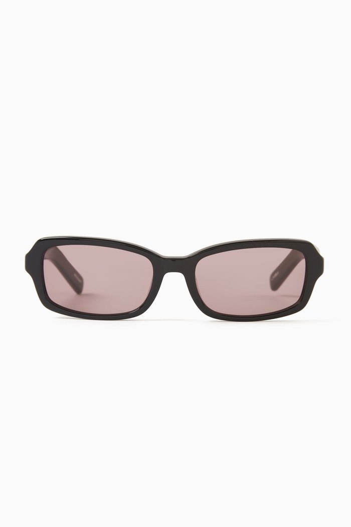 

x Ettresex® Rectangular Sunglasses in Acetate, Black