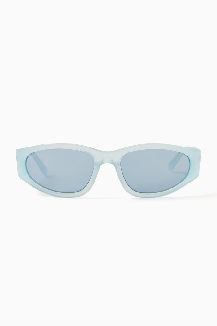 

Slim Wrap Sunglasses in Acetate, Blue