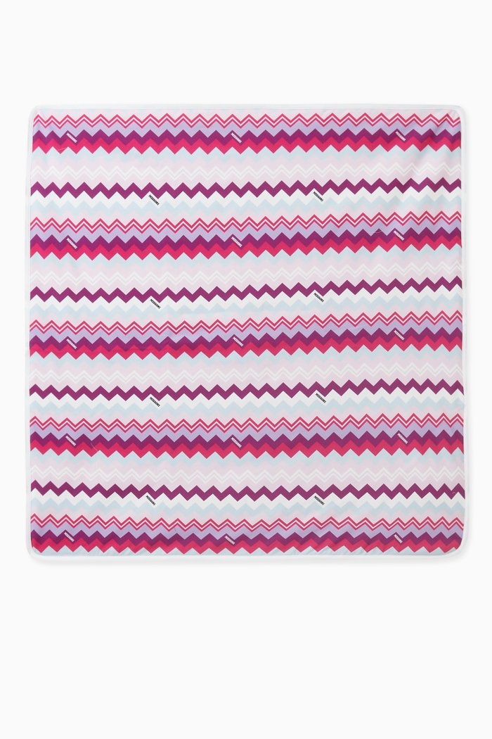 

Signature Print Blanket in Cotton, Pink