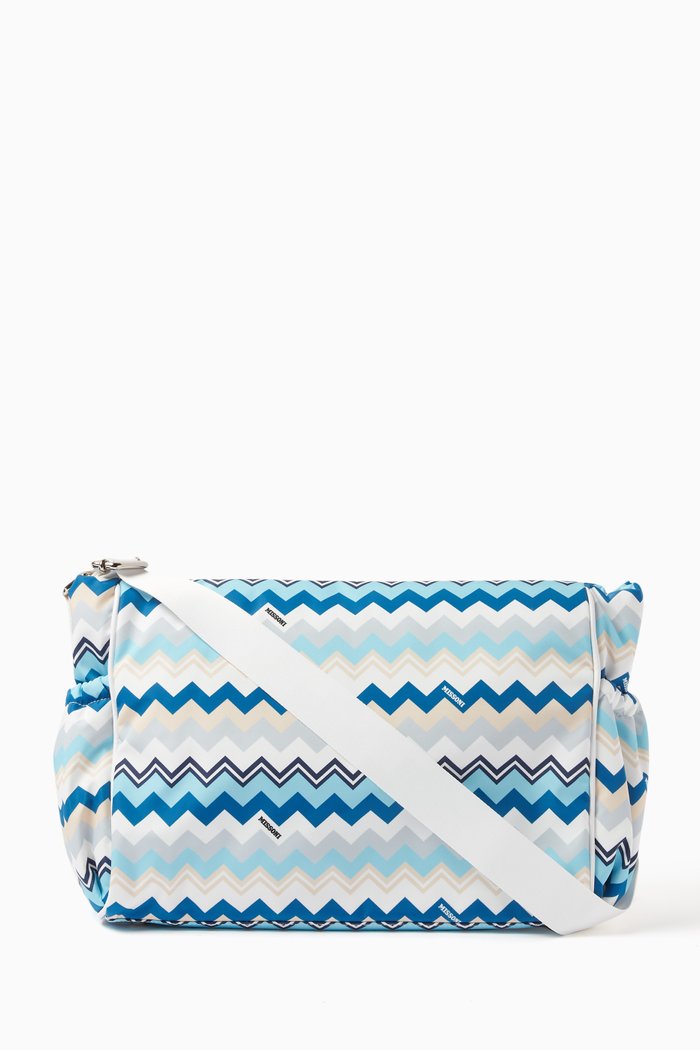 

Chevron Diaper Bag in Nylon, Blue