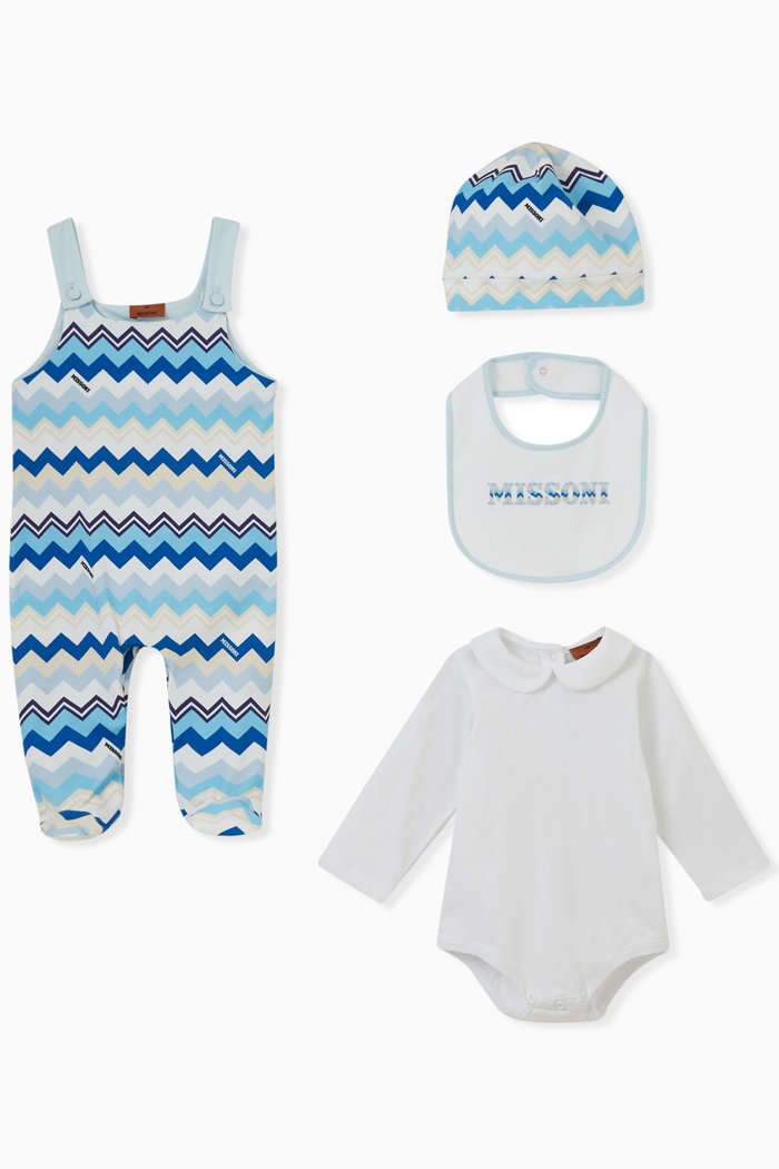 

Zigzag Pyjama Gift Set in Cotton, Blue