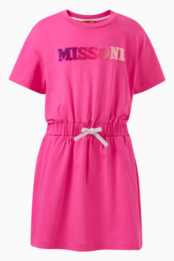 

Logo-embroidered Dress in Cotton, Pink