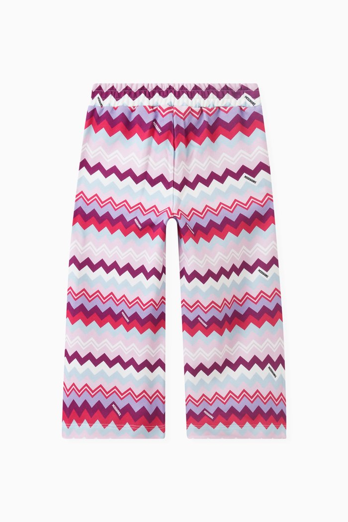 

Zig Zag Jogging Pants in Cotton, Pink