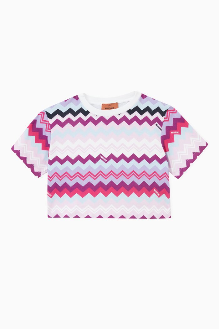 

Zig-zag Top in Cotton-jersey, Pink