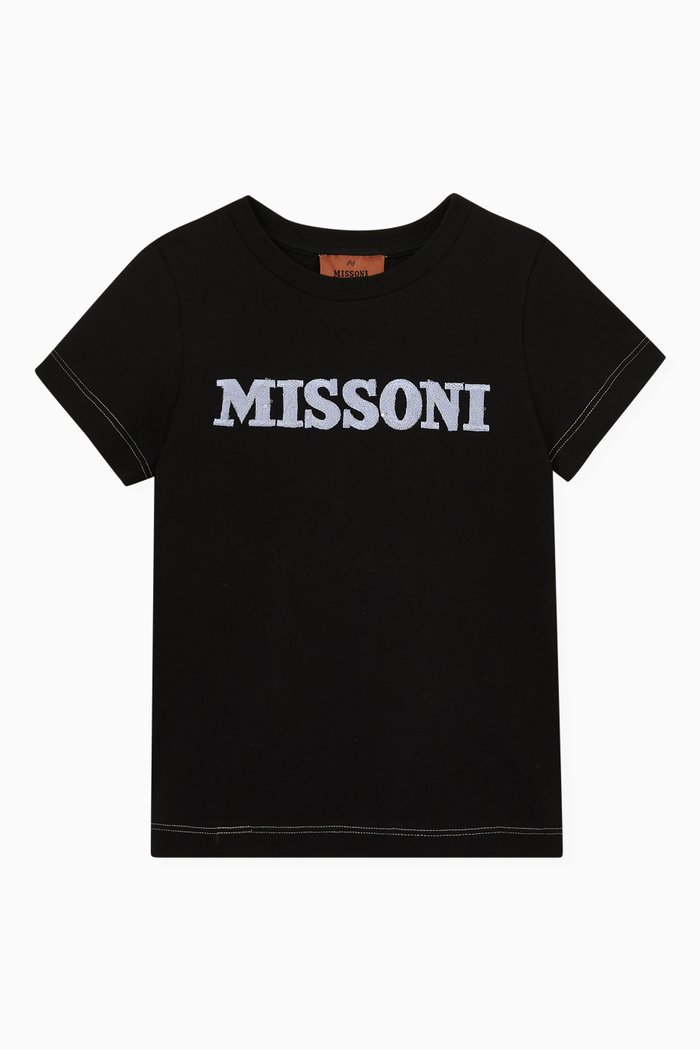 

Logo-embroidered T-shirt in Cotton, Black